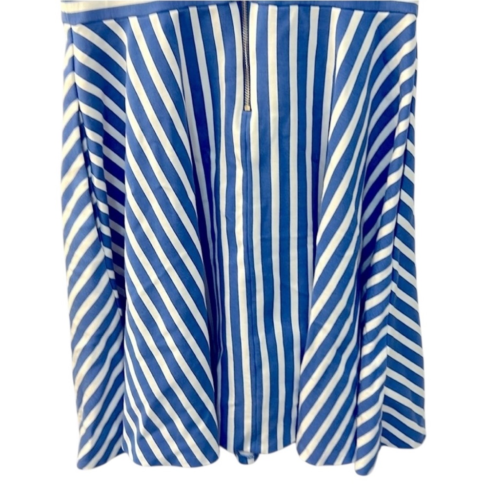 KATE SPADE DRESS Basket Stripe Ponte Fiorella Preppy Blue White Sz Small - Picture 12 of 12